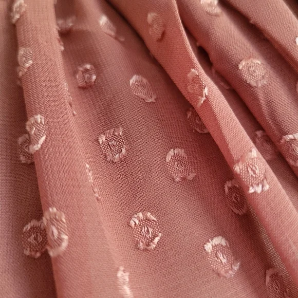 Boohoo Occasion Swiss Dot Gathered Dress / Dusky Rose / US Size 6 - Picture 5 of 10